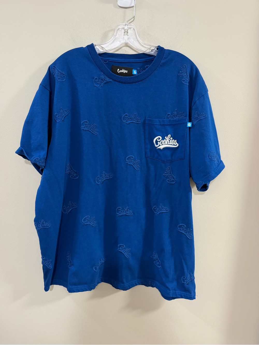 Cookies Embroidered Pocket Tee in Royal Blue